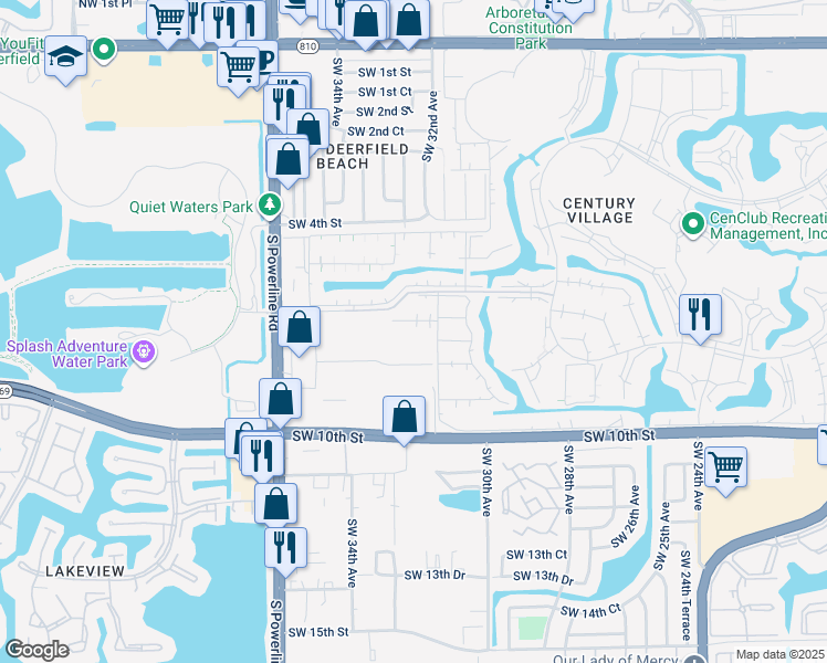 map of restaurants, bars, coffee shops, grocery stores, and more near 56 Prescott C in Deerfield Beach