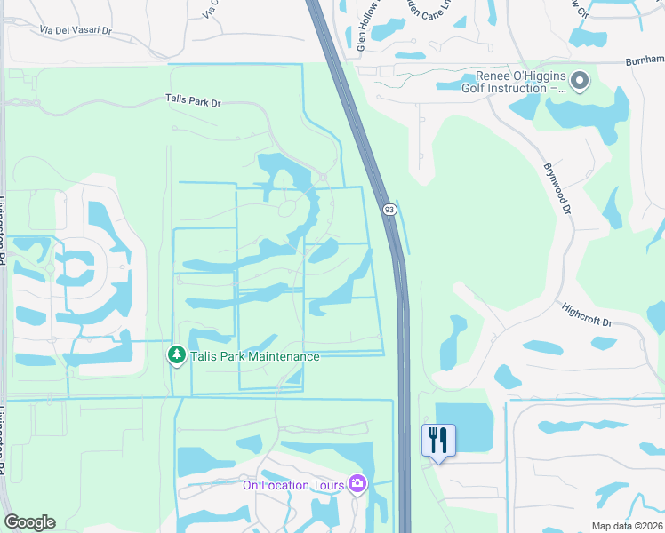 map of restaurants, bars, coffee shops, grocery stores, and more near 16436 Carrara Way in Naples