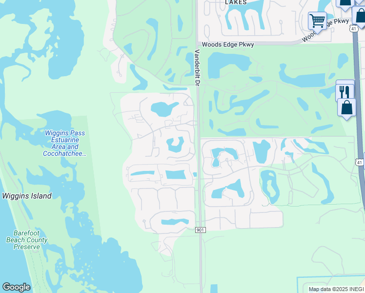 map of restaurants, bars, coffee shops, grocery stores, and more near 15121 Royal Fern Court in Naples