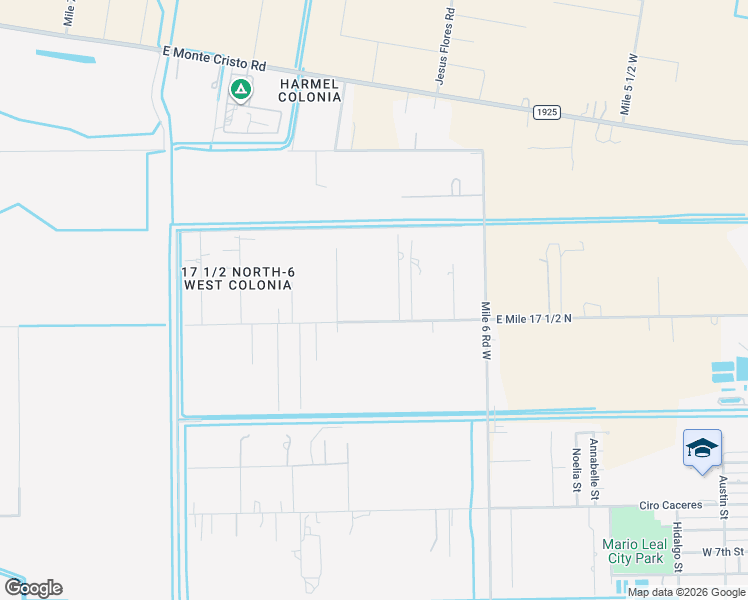 map of restaurants, bars, coffee shops, grocery stores, and more near 10600 East Mile 17 1/2 North in Edcouch