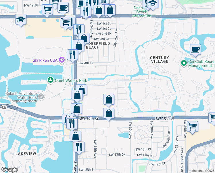 map of restaurants, bars, coffee shops, grocery stores, and more near 56 Prescott C in Deerfield Beach