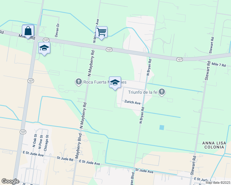 map of restaurants, bars, coffee shops, grocery stores, and more near in Palmhurst