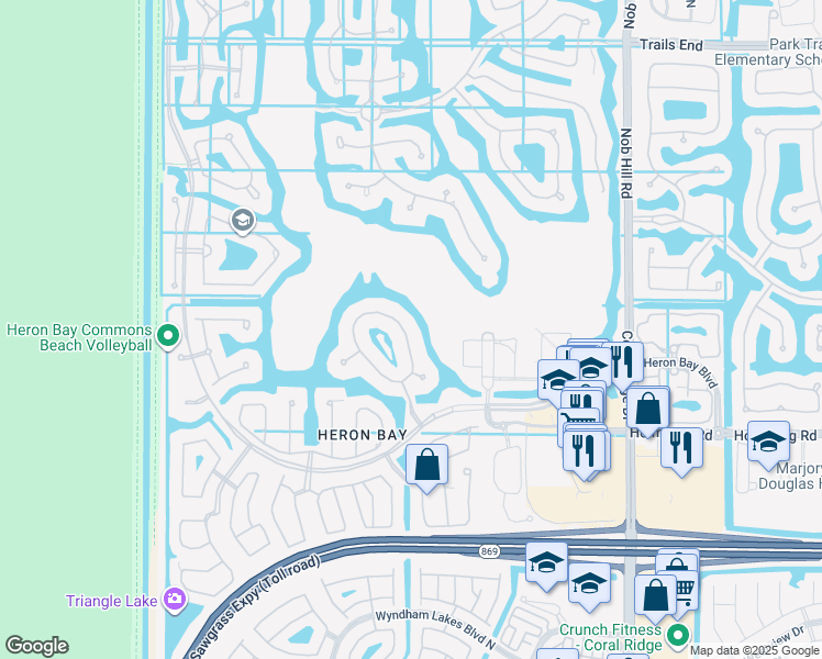 map of restaurants, bars, coffee shops, grocery stores, and more near 6327 Northwest 120th Drive in Tamarac