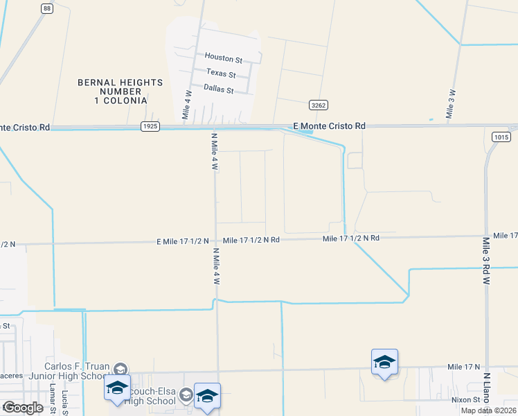 map of restaurants, bars, coffee shops, grocery stores, and more near North Mile 4 West in Edcouch