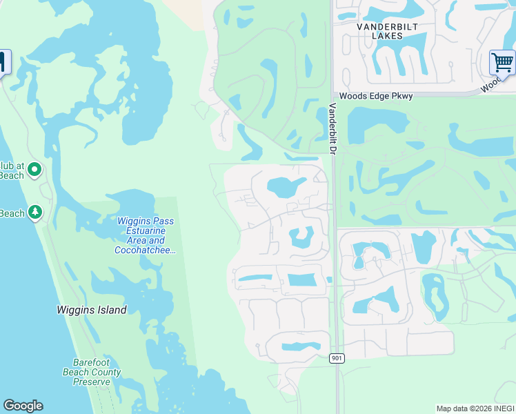 map of restaurants, bars, coffee shops, grocery stores, and more near 15395 Cedarwood Lane in Naples