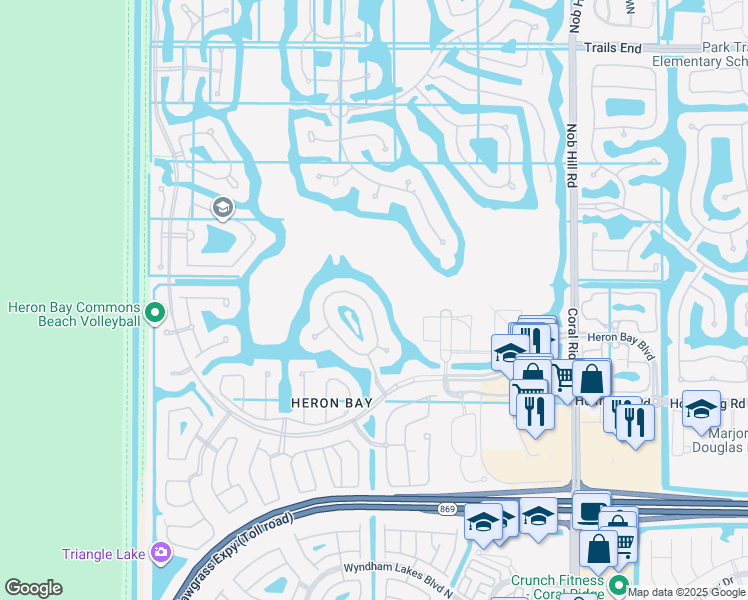 map of restaurants, bars, coffee shops, grocery stores, and more near 6327 Northwest 120th Drive in Tamarac