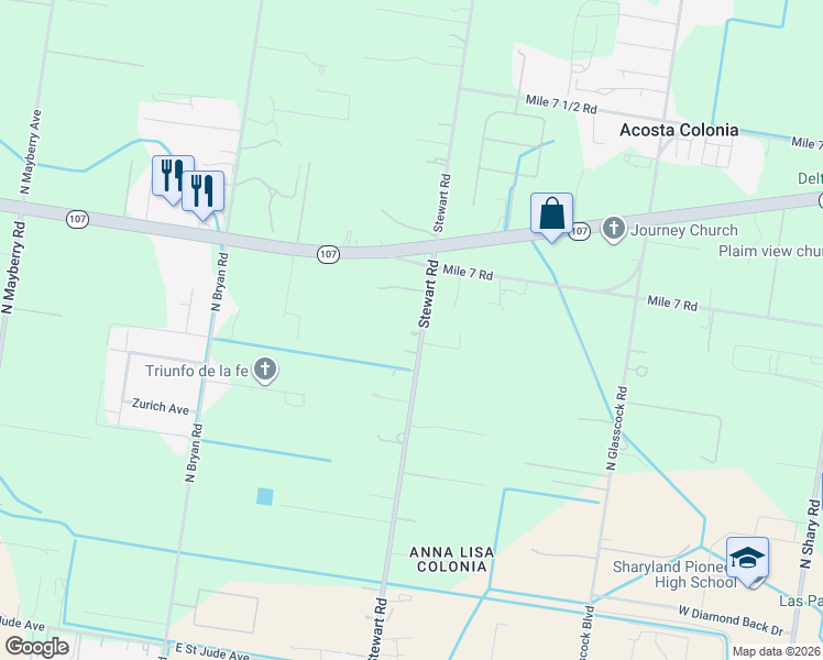 map of restaurants, bars, coffee shops, grocery stores, and more near 10839 North Stewart Boulevard in Mission