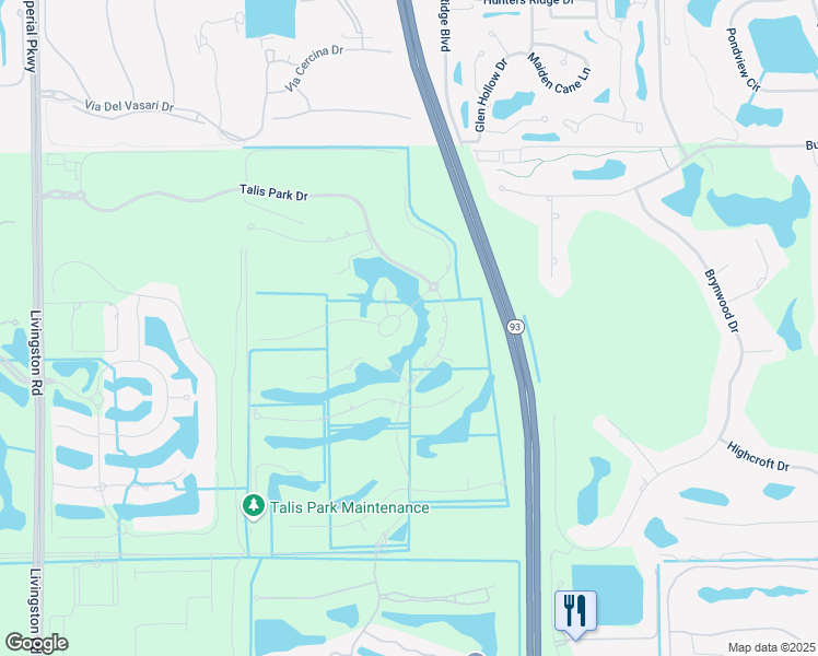 map of restaurants, bars, coffee shops, grocery stores, and more near 16657 Toscana Circle in Naples