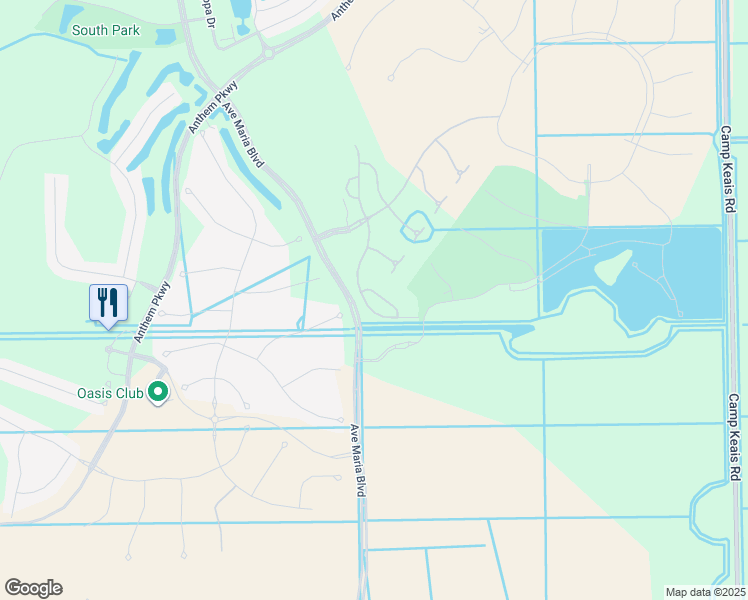 map of restaurants, bars, coffee shops, grocery stores, and more near 56 Avenue Maria Boulevard in Ave Maria