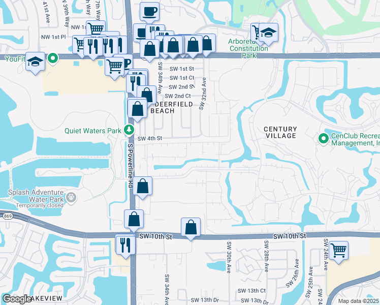map of restaurants, bars, coffee shops, grocery stores, and more near 197 Prescott J in Deerfield Beach