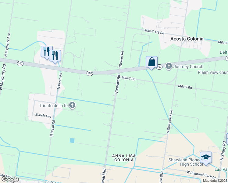 map of restaurants, bars, coffee shops, grocery stores, and more near 10839 North Stewart Boulevard in Mission