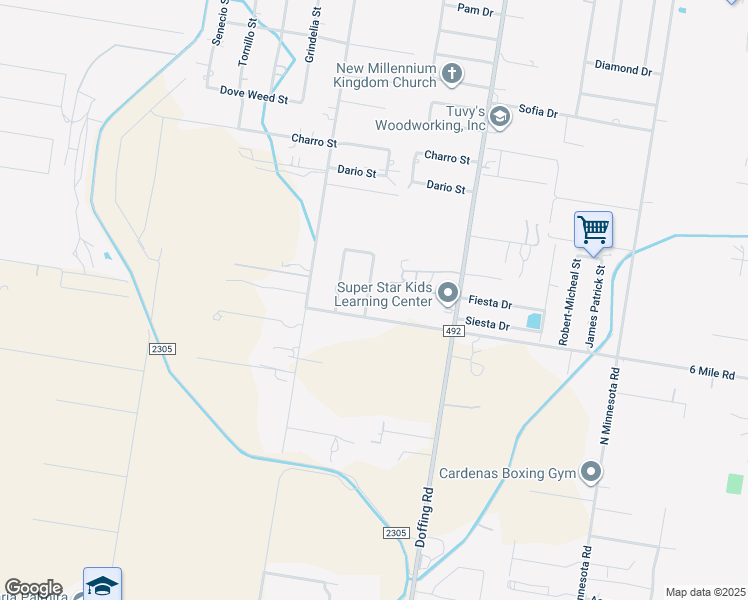 map of restaurants, bars, coffee shops, grocery stores, and more near 7320 Rosa Street in Mission