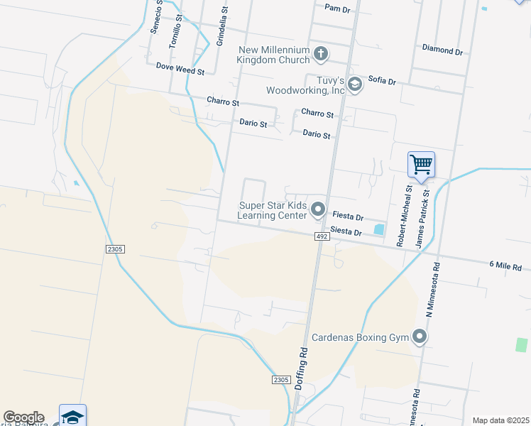 map of restaurants, bars, coffee shops, grocery stores, and more near 7320 Rosa Street in Mission