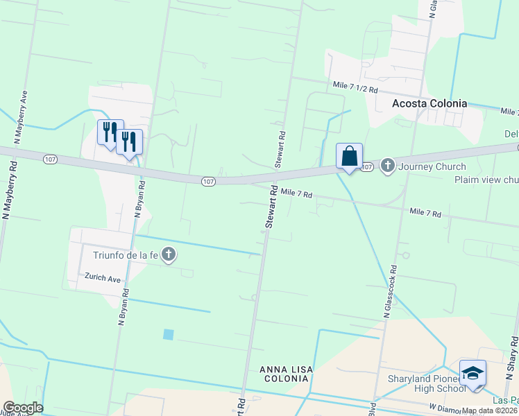 map of restaurants, bars, coffee shops, grocery stores, and more near 10939 Stewart Road in Mission