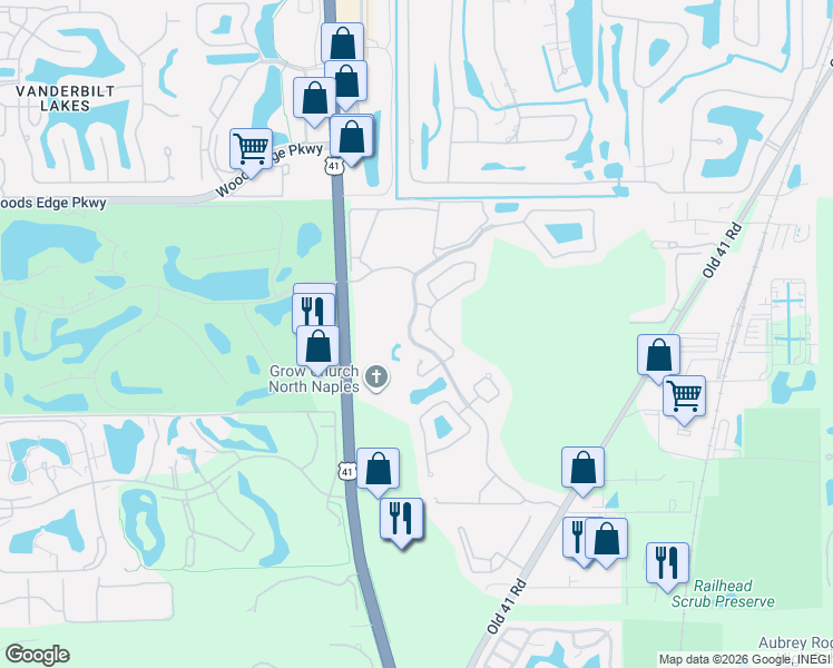 map of restaurants, bars, coffee shops, grocery stores, and more near 1250 Silverstrand Drive in Naples