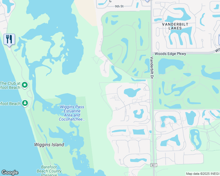 map of restaurants, bars, coffee shops, grocery stores, and more near 15475 Cedarwood Lane in Naples