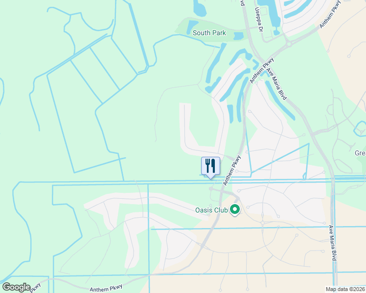 map of restaurants, bars, coffee shops, grocery stores, and more near 5874 Plymouth Place in Ave Maria