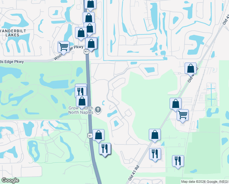 map of restaurants, bars, coffee shops, grocery stores, and more near 1210 Silverstrand Drive in Naples