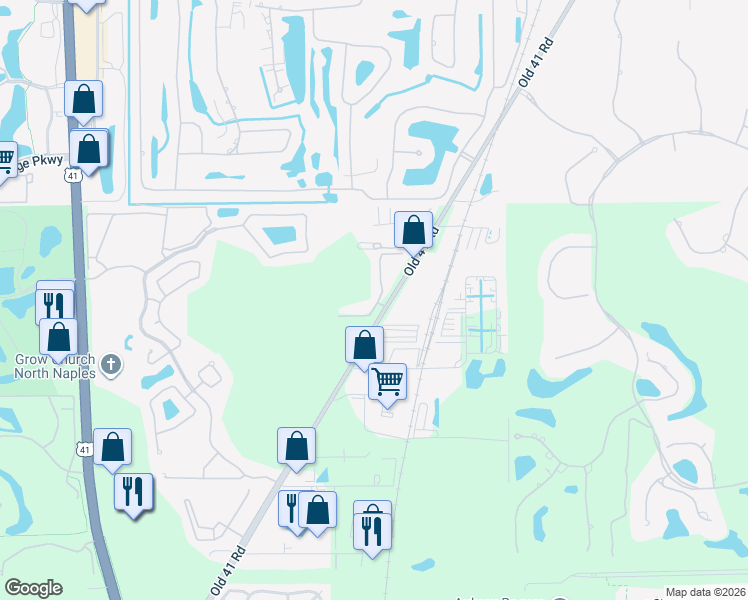 map of restaurants, bars, coffee shops, grocery stores, and more near 15985 Arbor View Boulevard in Naples