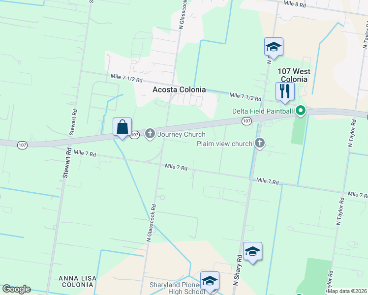 map of restaurants, bars, coffee shops, grocery stores, and more near 6701 Magnum Road in Mission