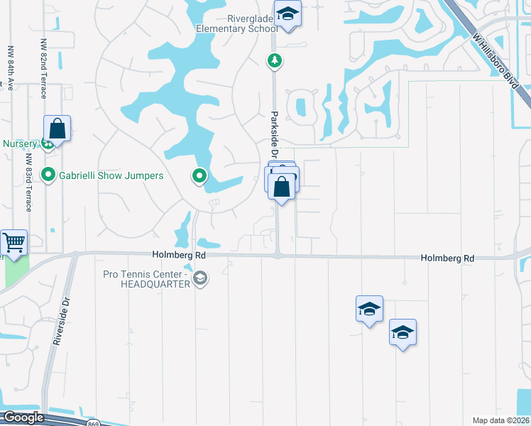 map of restaurants, bars, coffee shops, grocery stores, and more near 6673 Stratford Drive in Parkland