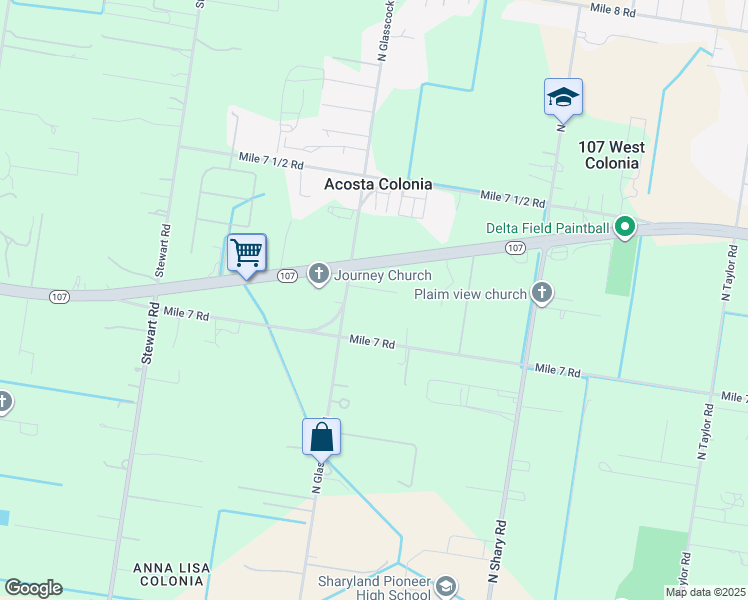 map of restaurants, bars, coffee shops, grocery stores, and more near 6701 Magnum Road in Mission