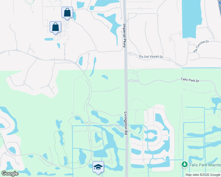 map of restaurants, bars, coffee shops, grocery stores, and more near 16025 Trebbio Way in Naples