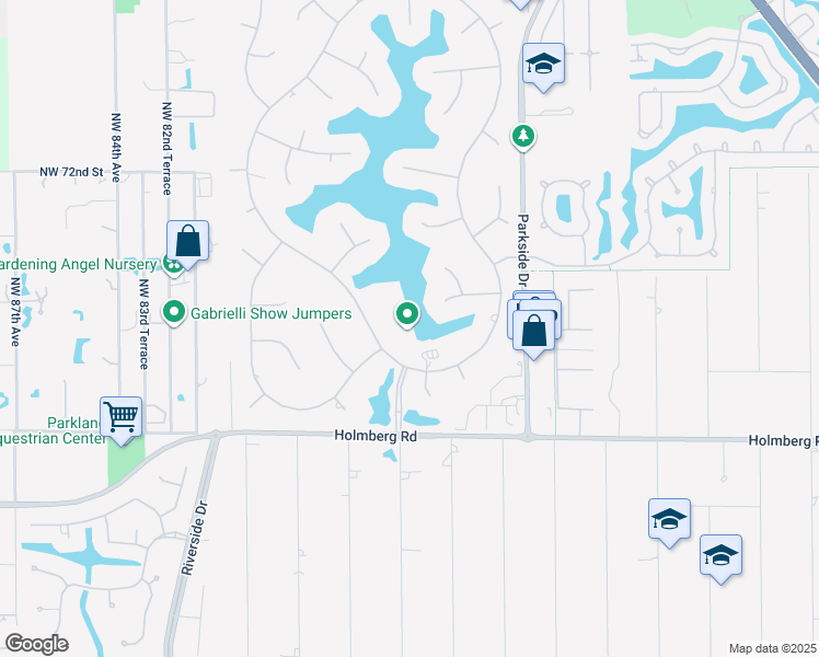 map of restaurants, bars, coffee shops, grocery stores, and more near 7501 South Cypresshead Drive in Parkland