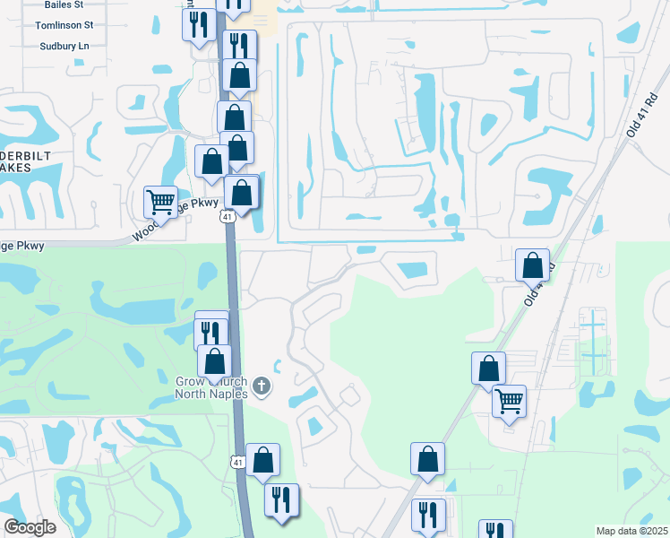 map of restaurants, bars, coffee shops, grocery stores, and more near 1123 Silverstrand Drive in Naples