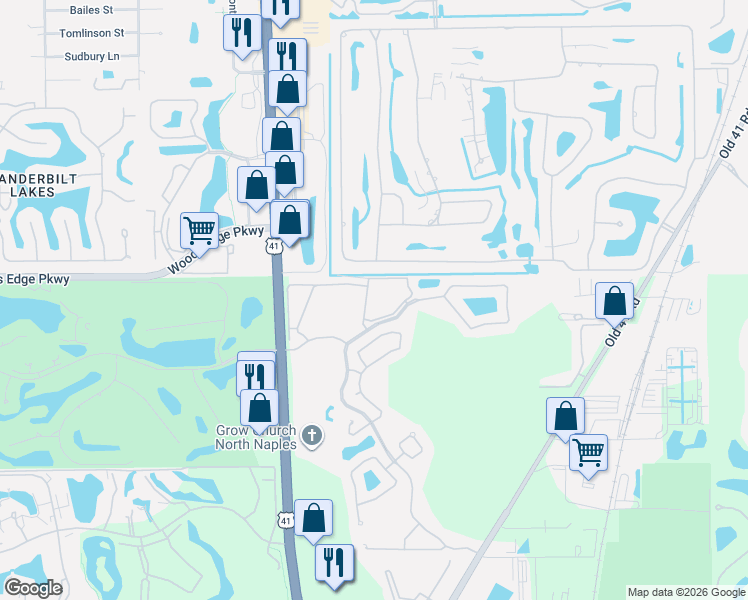map of restaurants, bars, coffee shops, grocery stores, and more near 1150 Sweetwater Lane in Naples