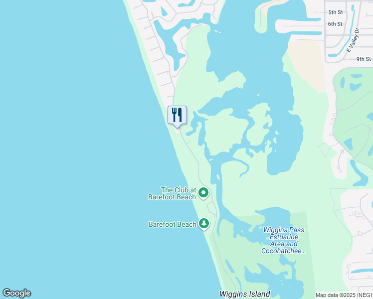 map of restaurants, bars, coffee shops, grocery stores, and more near 258 Barefoot Beach Boulevard in Bonita Springs