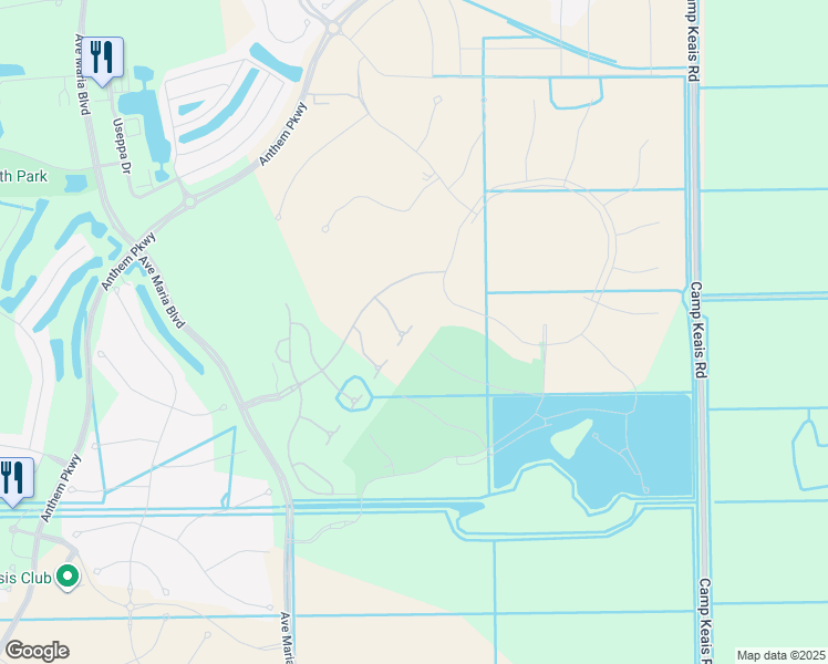 map of restaurants, bars, coffee shops, grocery stores, and more near 5438 Katia Court in Ave Maria