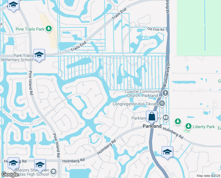map of restaurants, bars, coffee shops, grocery stores, and more near 6935 Long Leaf Drive in Parkland