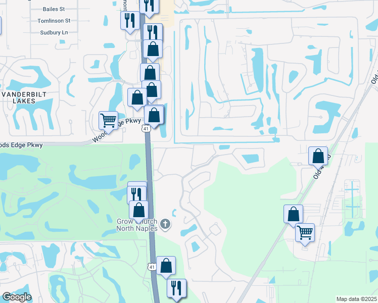 map of restaurants, bars, coffee shops, grocery stores, and more near 1150 Sweetwater Lane in Naples