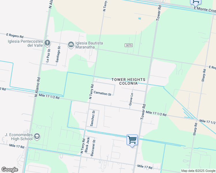 map of restaurants, bars, coffee shops, grocery stores, and more near 6212 Poinsetta Street in Edinburg