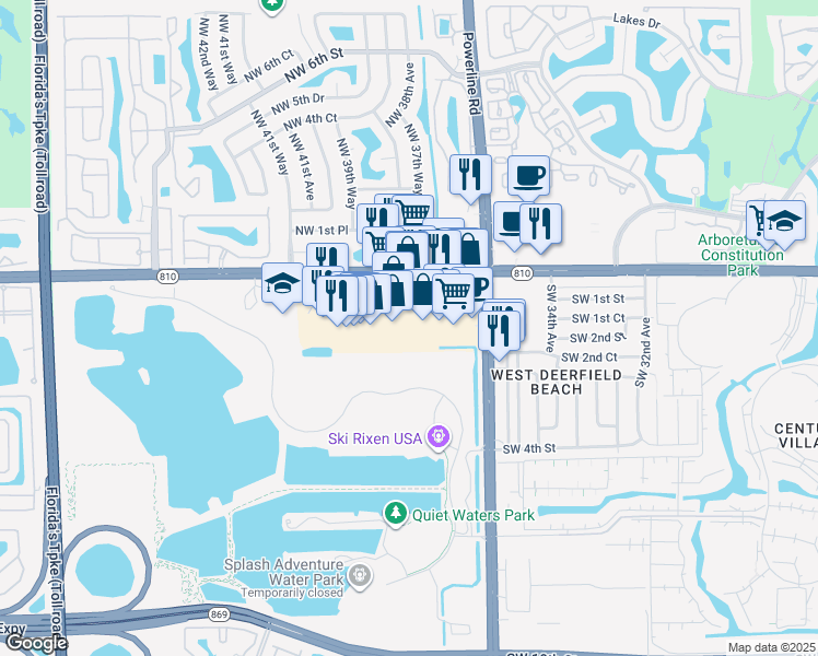 map of restaurants, bars, coffee shops, grocery stores, and more near 3788 West Hillsboro Boulevard in Deerfield Beach