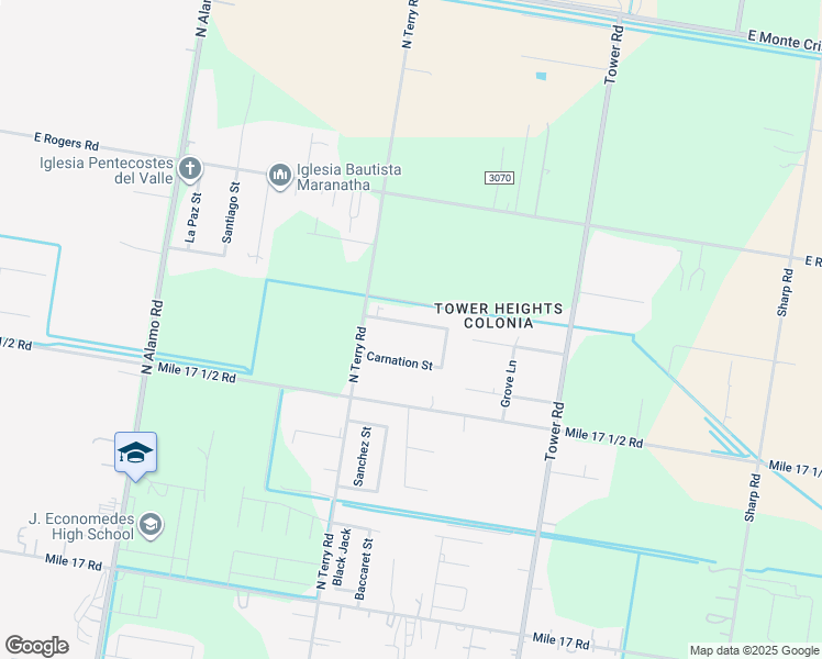 map of restaurants, bars, coffee shops, grocery stores, and more near 6212 Poinsetta Street in Edinburg