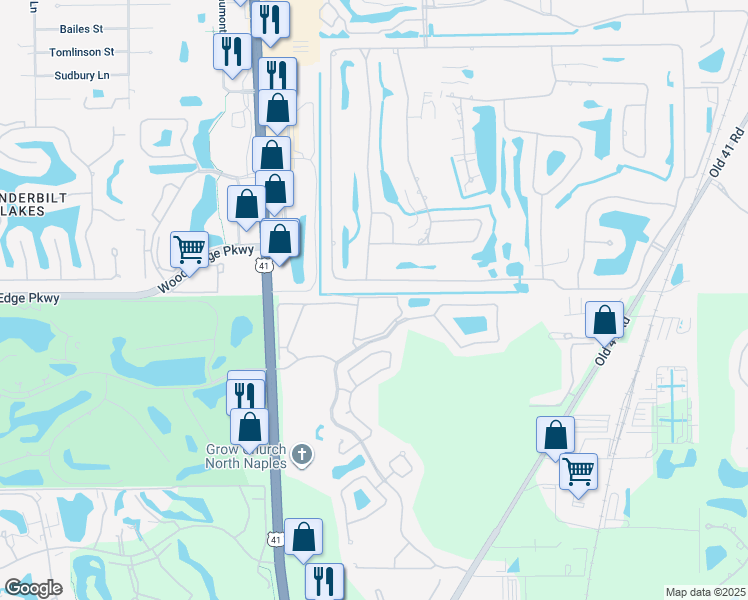 map of restaurants, bars, coffee shops, grocery stores, and more near 1150 Sweetwater Lane in Naples