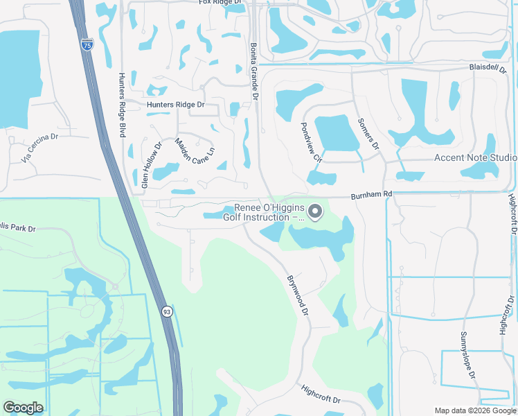 map of restaurants, bars, coffee shops, grocery stores, and more near 6303 Burnham Road in Naples