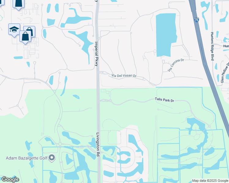 map of restaurants, bars, coffee shops, grocery stores, and more near 16912 Fairgrove Way in Naples