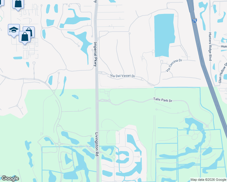 map of restaurants, bars, coffee shops, grocery stores, and more near 16912 Fairgrove Way in Naples