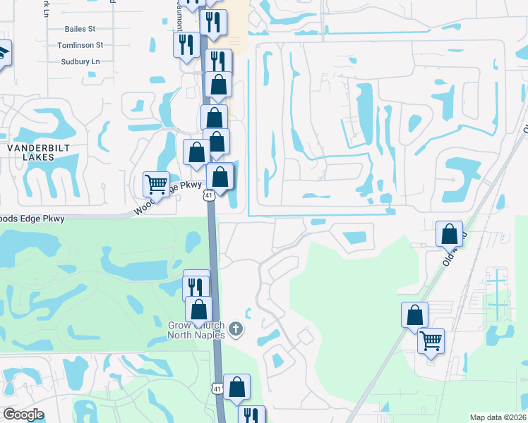map of restaurants, bars, coffee shops, grocery stores, and more near 9752 Alhambra Lane in Bonita Springs