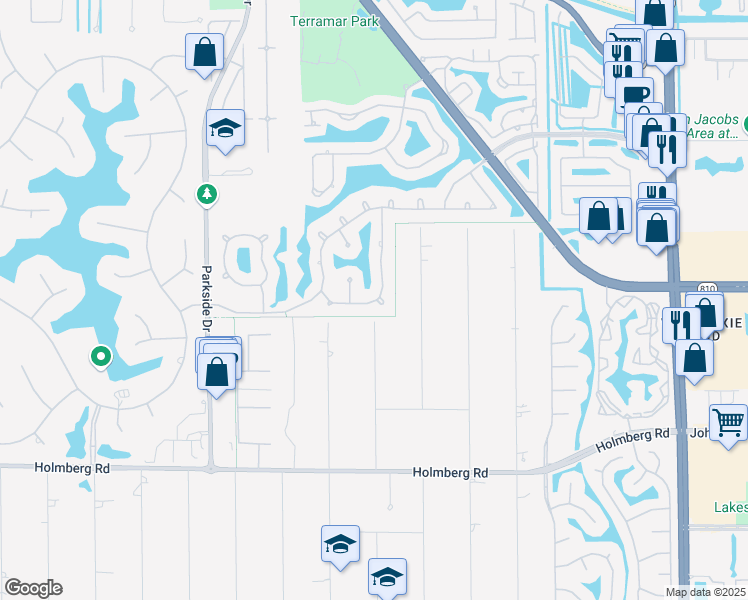 map of restaurants, bars, coffee shops, grocery stores, and more near 7013 Northwest 66th Terrace in Parkland