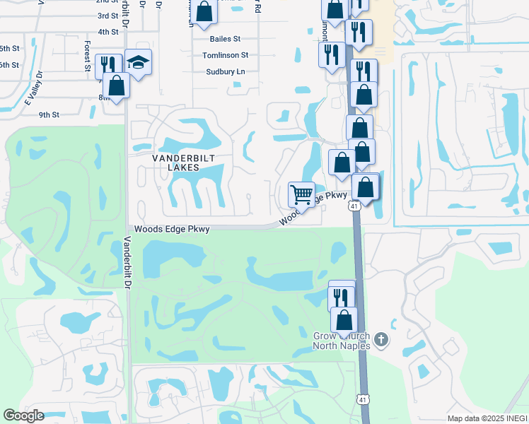 map of restaurants, bars, coffee shops, grocery stores, and more near 28871 Bermuda Lago Court in Bonita Springs