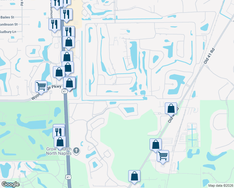 map of restaurants, bars, coffee shops, grocery stores, and more near 9809 Alhambra Lane in Bonita Springs
