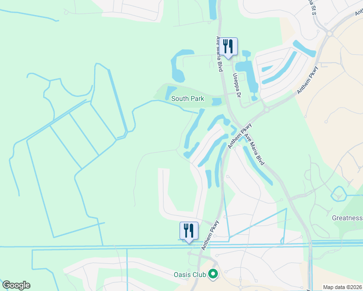 map of restaurants, bars, coffee shops, grocery stores, and more near 5709 Mayflower Way in Ave Maria