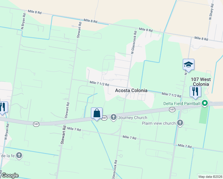 map of restaurants, bars, coffee shops, grocery stores, and more near 7021 Mile 7 1/2 Road in Mission