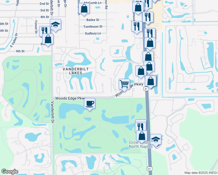 map of restaurants, bars, coffee shops, grocery stores, and more near 28871 Bermuda Lago Court in Bonita Springs
