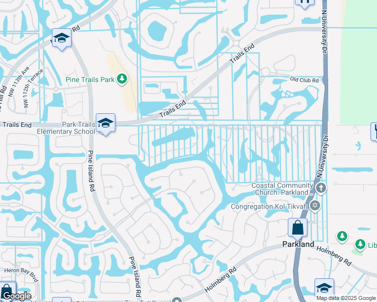 map of restaurants, bars, coffee shops, grocery stores, and more near 10190 Sweet Bay Court in Parkland