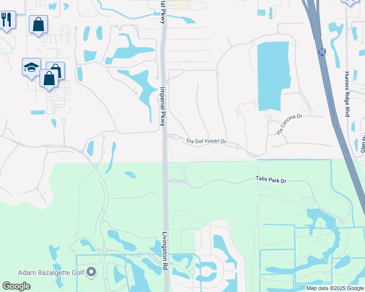 map of restaurants, bars, coffee shops, grocery stores, and more near 16912 Fairgrove Way in Naples